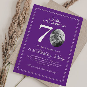 Invitación Fiesta de cumpleaños sorpresa elegante por 70 años