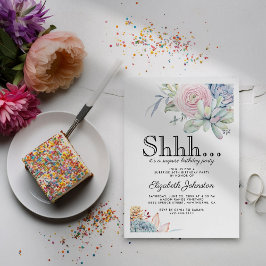 Invitación Fiesta de cumpleaños sorpresa floral de suculentas
