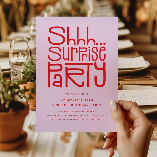 Invitación Fiesta de Cumpleaños Sorpresa Moderna (Subido por el creador)