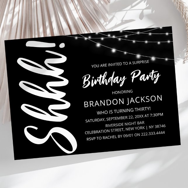 Invitación Fiesta de Cumpleaños Sorpresa Moderna (Subido por el creador)