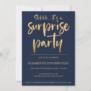 Invitación Fiesta de Cumpleaños Sorpresa Moderna y Elegante d