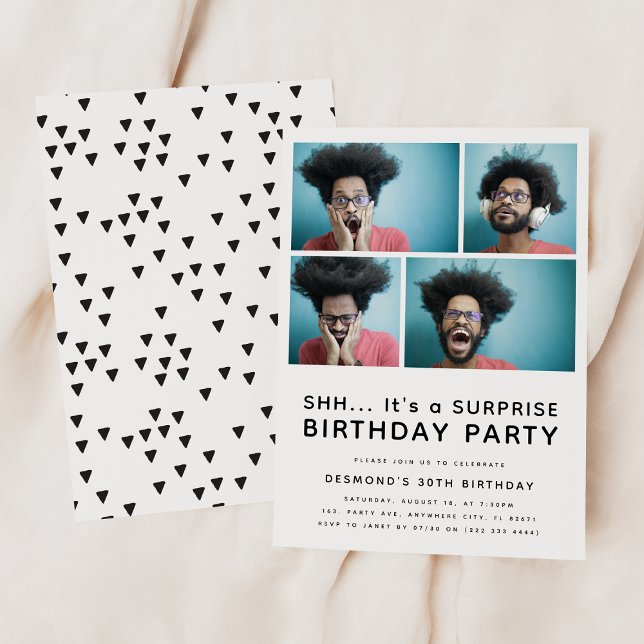 Invitación Fiesta de Cumpleaños Sorpresa Moderno para Cualqui (Subido por el creador)