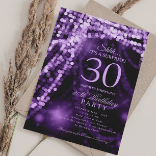 Invitación Fiesta de cumpleaños sorpresa número 30 de color m