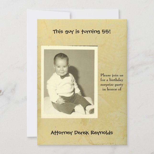 Invitación Fiesta de Cumpleaños Sorpresa para Abogado (Anverso)