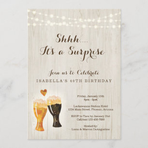 Invitación Fiesta de cumpleaños sorpresa para cervecería Cer