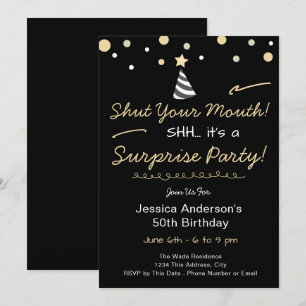 Invitación Fiesta de Cumpleaños Sorpresa Shh