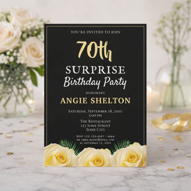 Invitación Fiesta de Cumpleaños Sorpresa Tropical Rosa Amaril (Subido por el creador)