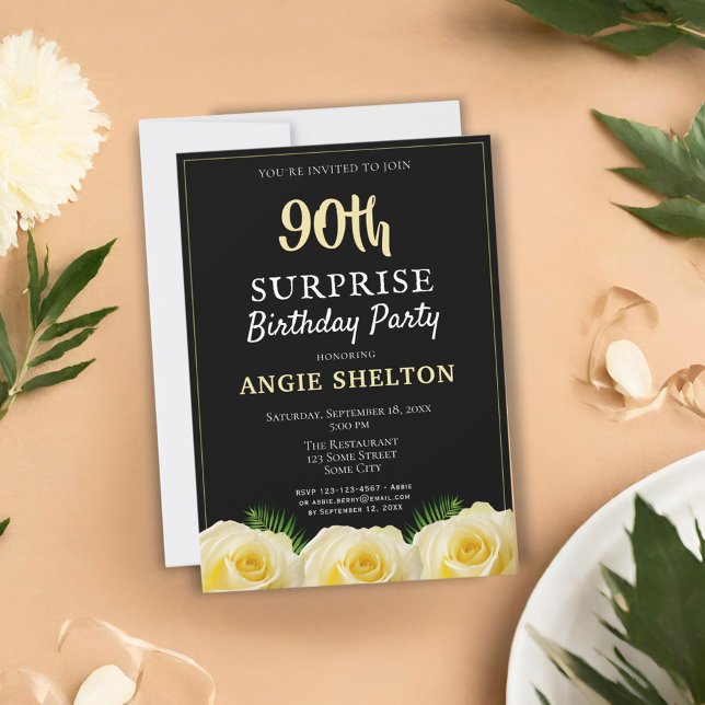Invitación Fiesta de Cumpleaños Sorpresa Tropical Rosa Amaril (Subido por el creador)