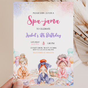 Invitación Fiesta de cumpleaños Spa-jama