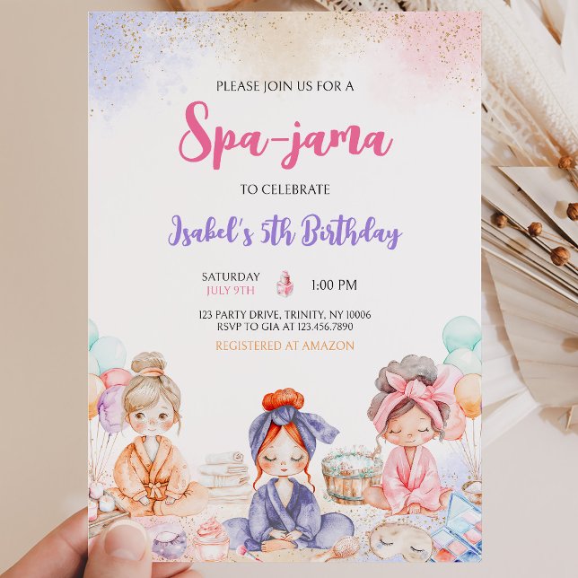 Invitación Fiesta de cumpleaños Spa-jama (Subido por el creador)