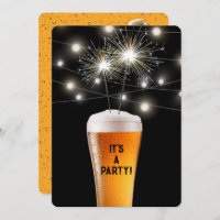 Fiesta De Cumpleaños Sparkler En Vidrio De Cerveza