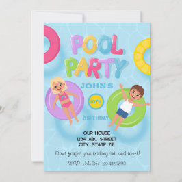 Invitación Fiesta de cumpleaños Splash Bash para niños en la