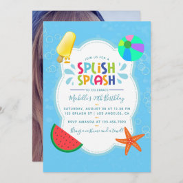 Invitación Fiesta de cumpleaños Splish Splash Añadir invitaci