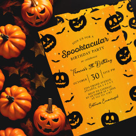 Invitación Fiesta de Cumpleaños Spooktacular de Bats de Calab