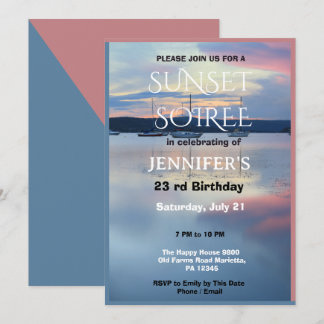 Invitación Fiesta de Cumpleaños Sunset Soiree