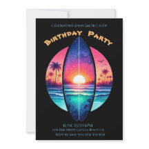 Fiesta de cumpleaños - Surfboard al atardecer