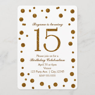 Invitación Fiesta de Cumpleaños Sweet 15 con Lunares Brillant