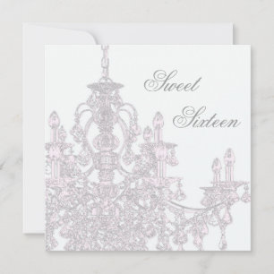 Invitación Fiesta de cumpleaños Sweet 16 con candelabro rosa