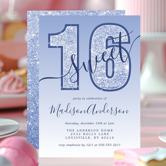 Invitación Fiesta de Cumpleaños Sweet 16 con Letra Brillante  (Subido por el creador)