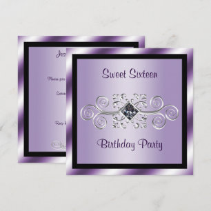 Invitación Fiesta de Cumpleaños Sweet 16 con Remolinos de Pla