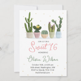 Invitación Fiesta de cumpleaños Sweet 16 de Cactus
