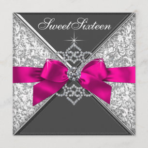 Invitación Fiesta de cumpleaños Sweet 16 de Diamantes Blancos