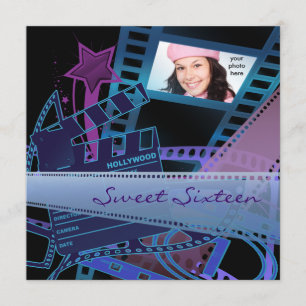Invitación Fiesta de cumpleaños Sweet 16 de estrella de cine 