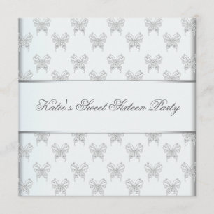 Invitación Fiesta de cumpleaños Sweet 16 de Mariposa Blanca
