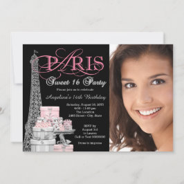 Invitación Fiesta de cumpleaños Sweet 16 de París Rosa