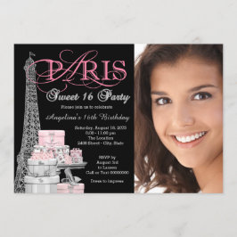 Invitación Fiesta de cumpleaños Sweet 16 de París Rosa