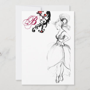 Invitación FIESTA DE CUMPLEAÑOS SWEET 16 MONOGRAMA Remolinos 