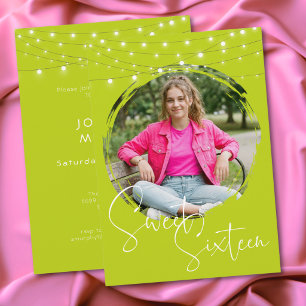 Invitación Fiesta de cumpleaños Sweet Sixteen con foto modern