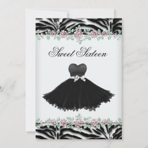 Invitación Fiesta de cumpleaños Sweet Sixteen con Rosa Rosa C