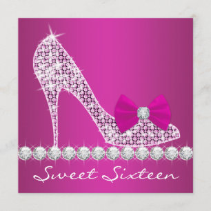 Invitación Fiesta de Cumpleaños Sweet Sixteen con Tacones de 