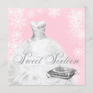 Invitación Fiesta de Cumpleaños Sweet Sixteen Copo de Nieve R
