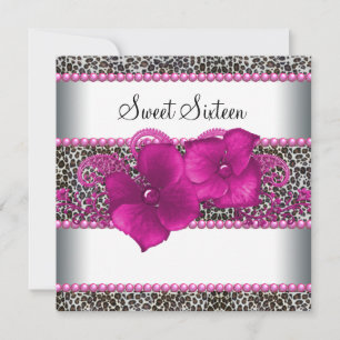 Invitación Fiesta de Cumpleaños Sweet Sixteen de Leopardo Ros