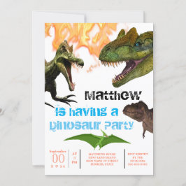 Invitación Fiesta de cumpleaños t-rex de dinosaurios