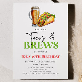 Invitación Fiesta de cumpleaños "Tacos y Cervezas"