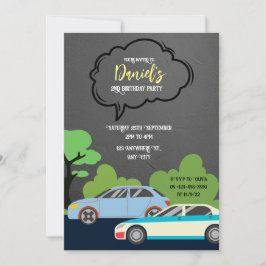 Invitación Fiesta de Cumpleaños Tema de Coches