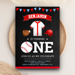 Invitación Fiesta de cumpleaños tema deportes jugador de béis