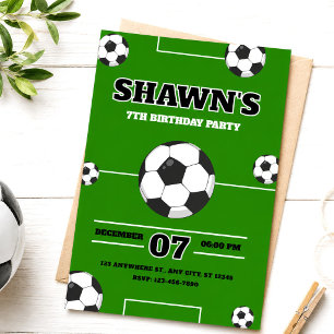 Invitación Fiesta de Cumpleaños Tema Fútbol Kids Fútbol 7 Año
