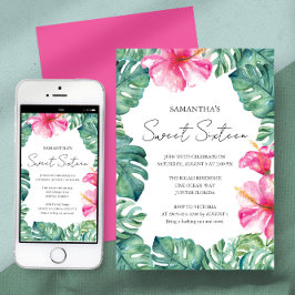 Invitación Fiesta de Cumpleaños Tema Tropical Aloha