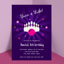 Invitación Fiesta de cumpleaños temática de bolos Estrellas m