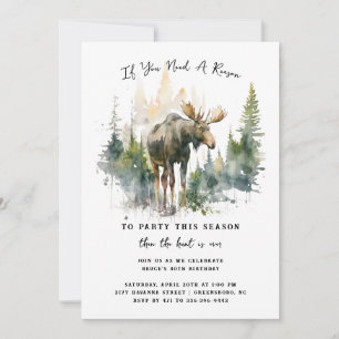 Invitación Fiesta de cumpleaños temática de caza de alces