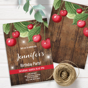 Invitación Fiesta de cumpleaños temática de cerezo