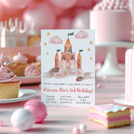 Invitación Fiesta de cumpleaños temática de cuento de hadas, 
