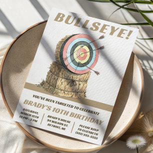 Invitación Fiesta de cumpleaños temática de diana de tiro con