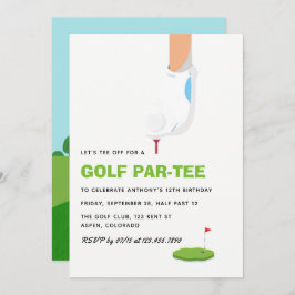 Invitación Fiesta de cumpleaños temática de golf