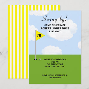 Invitación Fiesta de cumpleaños temática de golf