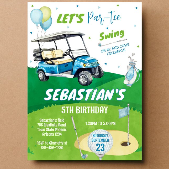 Invitación Fiesta de cumpleaños temática de golf (Subido por el creador)